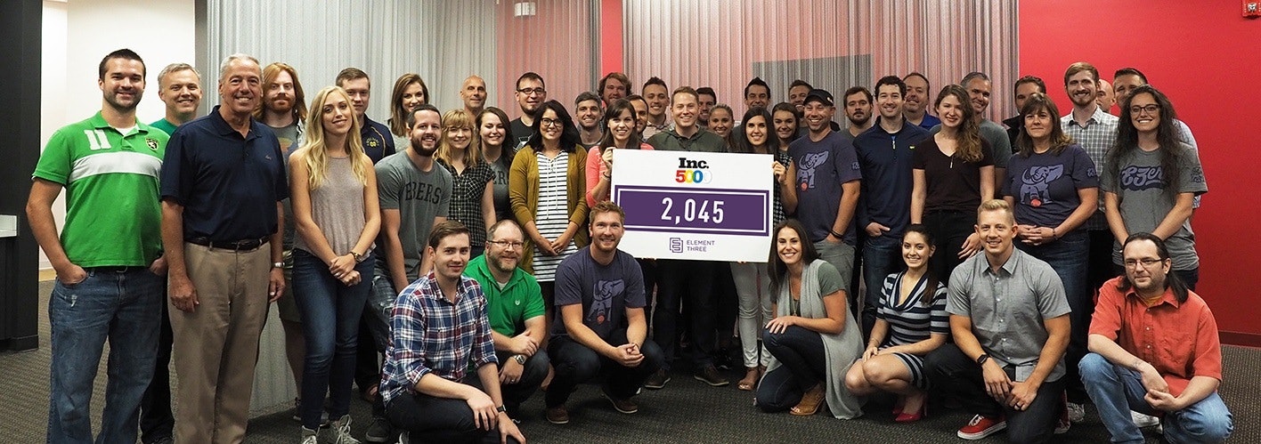 E3 team celebrating Inc. 5000 nomination